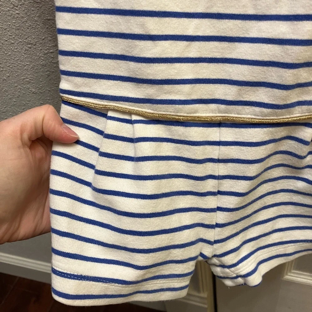 Janie and Jack Striped Red Rose Romper 6-12 months